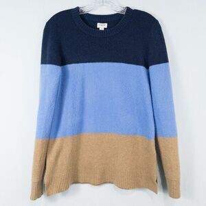 J Crew Factory Crewneck‎ Sweater Extra Soft Yarn Womens Small Colorblock Preppy